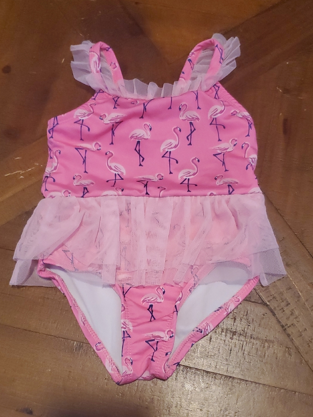 Penelope Mack Pink Flamingo Tulle One-Piece Swimsuit